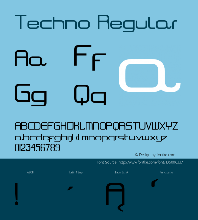 Techno Regular Version 1.000;PS 001.001;hotconv 1.0.38 Font Sample