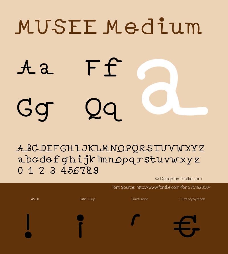 MUSEE Version 001.000 Font Sample