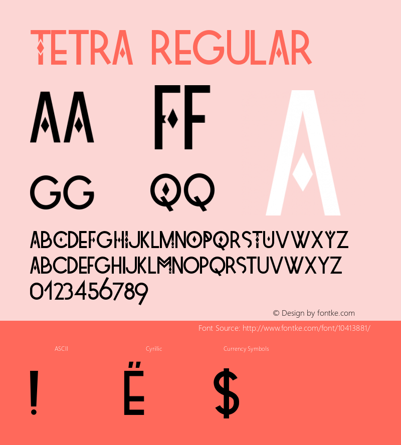 Tetra Regular Version 1.000 / http://mrfrukta.com Font Sample
