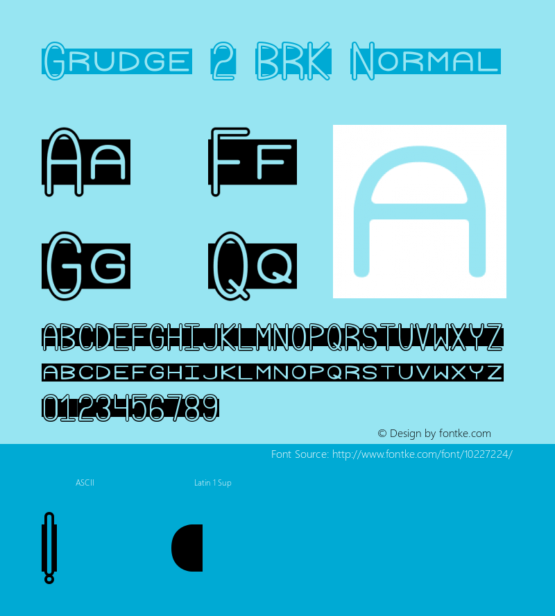 Grudge 2 BRK Normal Version 2.22 Font Sample
