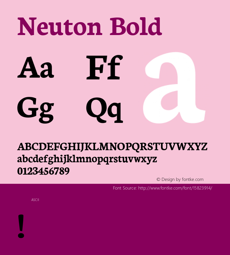 Neuton Bold Version 1.42 ; ttfautohint (v1.4.1) Font Sample