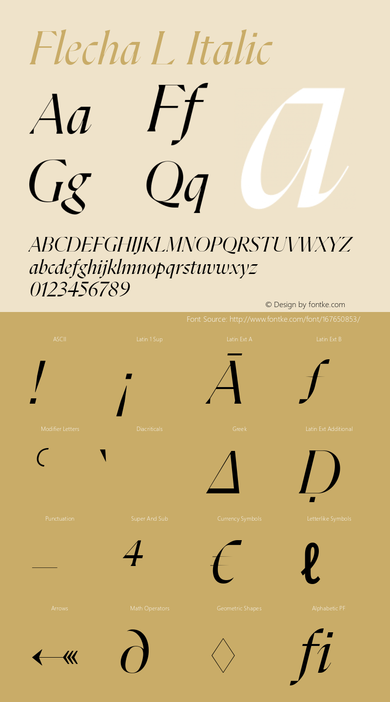 Flecha L Italic Version 2.001图片样张