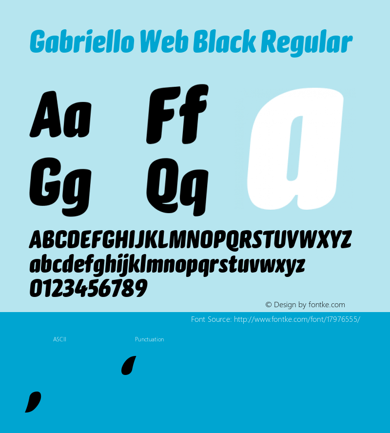 Gabriello Web Black Regular Version 1.1 2014 Font Sample
