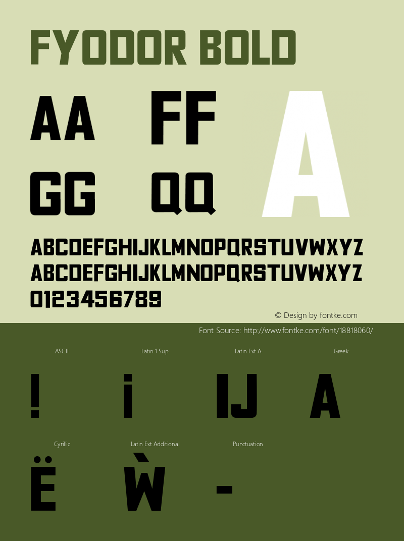 Fyodor Bold Version 1.000;PS 001.000;hotconv 1.0.70;makeotf.lib2.5.58329 Font Sample