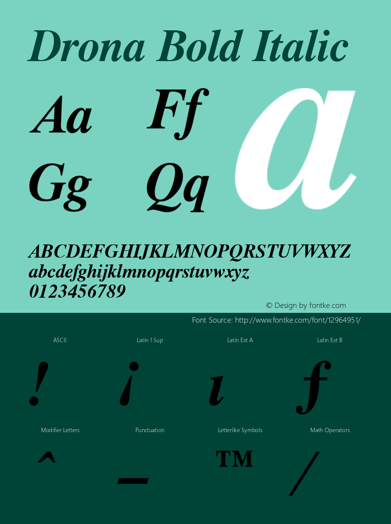 Drona Bold Italic 1.0 Thu Apr 28 12:44:58 1994 Font Sample