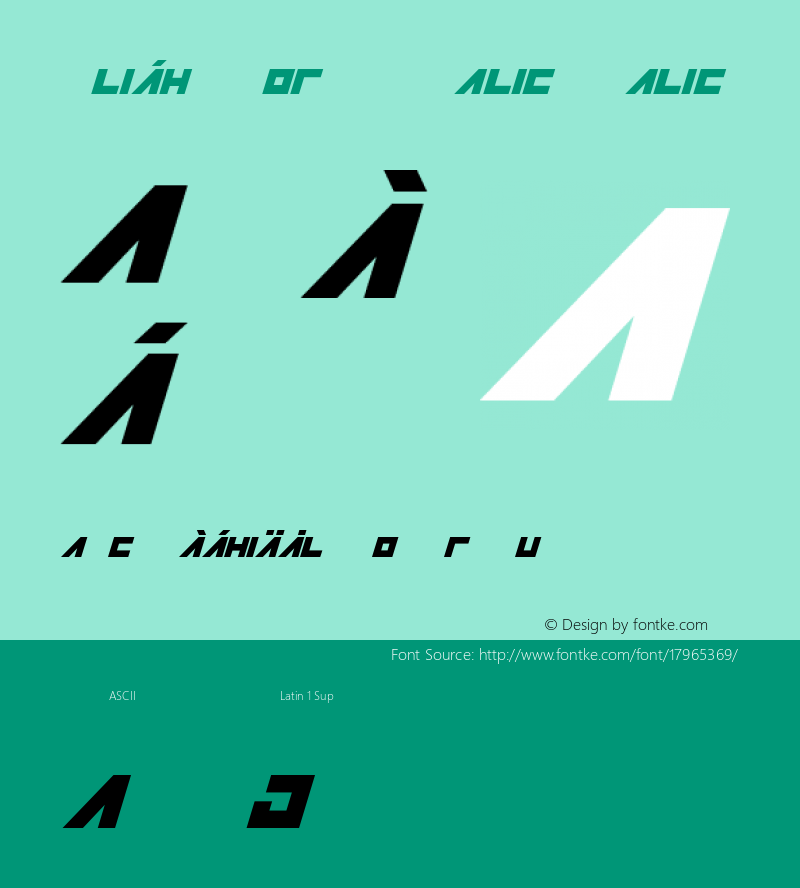 Flight Corps Italic Italic Version 1.0; 2008; initial r Font Sample