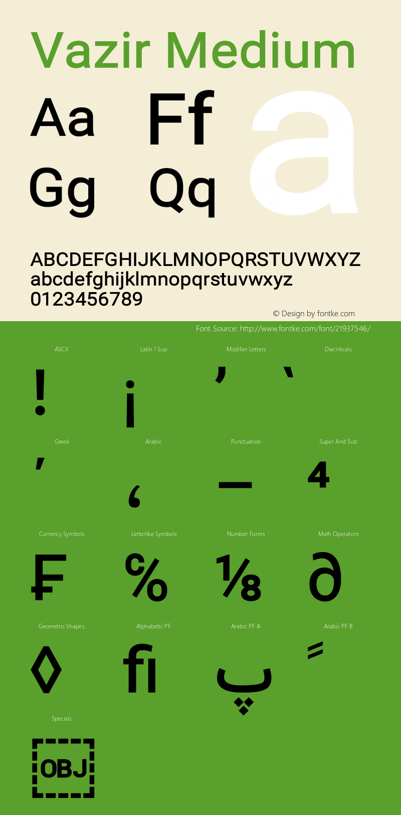 Vazir Medium Version 10.0.0 Font Sample