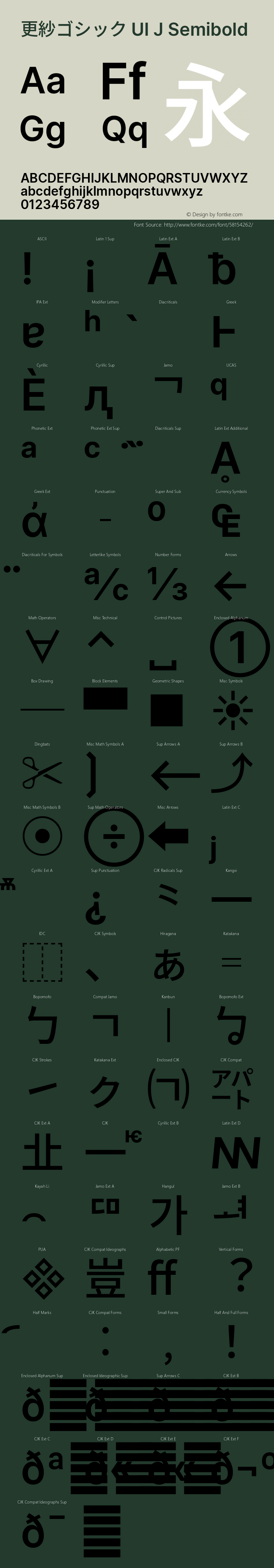 更紗ゴシック UI J Semibold  Font Sample