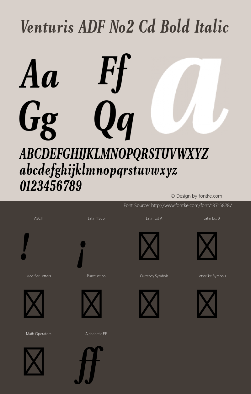 Venturis ADF No2 Cd Bold Italic 1.005;FFEdit Font Sample