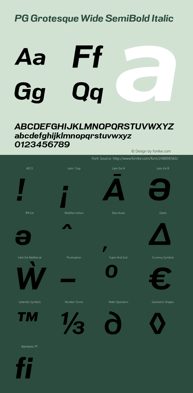 PG Grotesque Wide SemiBold Italic Version 1.000;Glyphs 3.2 (3207)图片样张