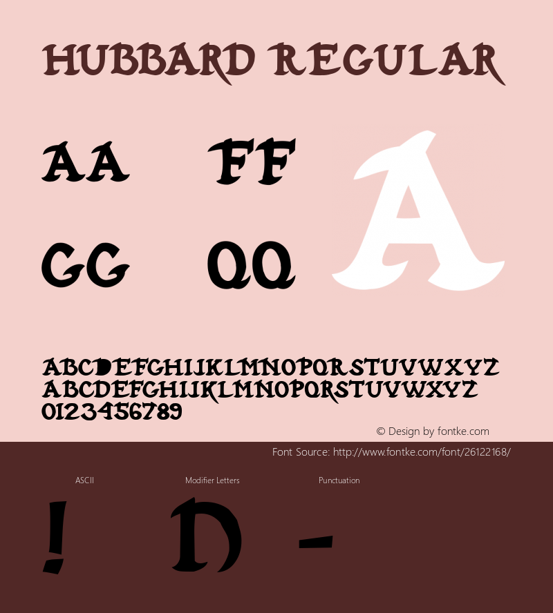 Hubbard Macromedia Fontographer 4.1.4 12/15/00 Font Sample