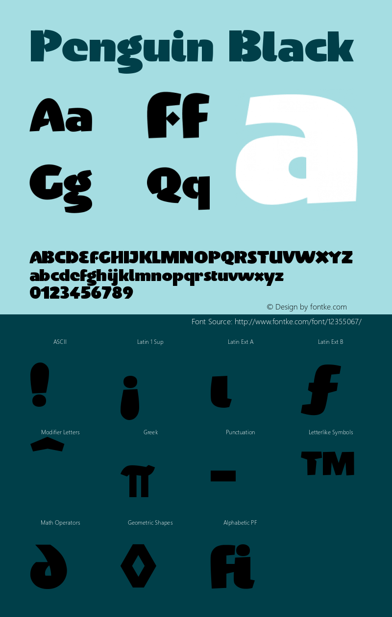 Penguin Black Version 001.000 Font Sample