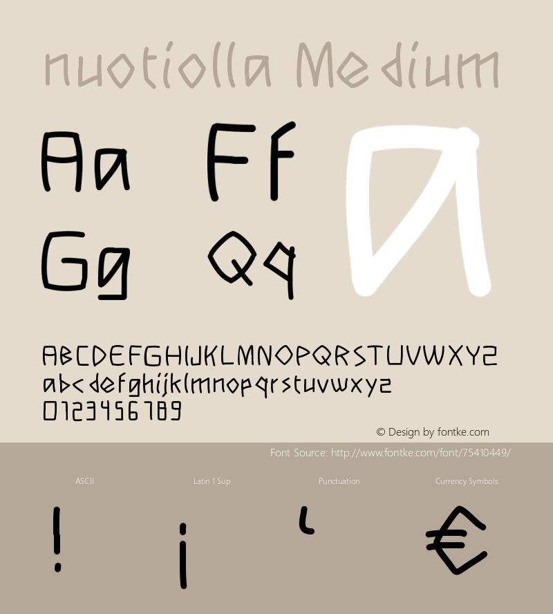 nuotiolla Version 001.000 Font Sample