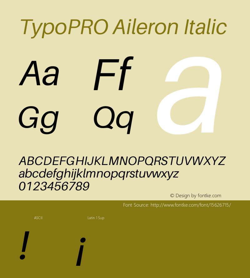 TypoPRO Aileron Italic Version 1.102;PS 001.102;hotconv 1.0.70;makeotf.lib2.5.58329 Font Sample