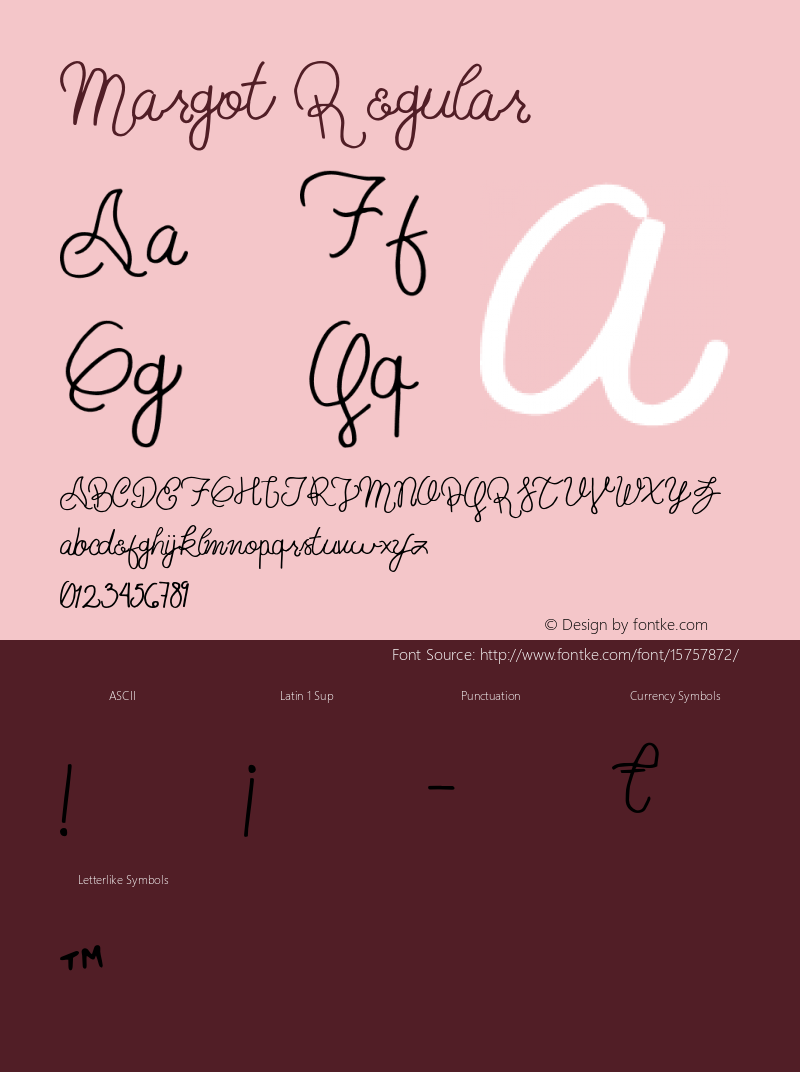 Margot Regular 1.001 Font Sample