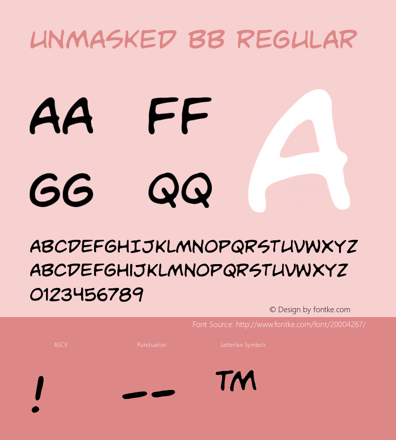 Unmasked BB Version 1.0 Extracted by ASV http://www.buraks.com/asv Font Sample