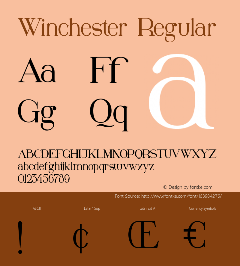 Winchester Version 1.00;March 18, 2020;FontCreator 12.0.0.2563 64-bit Font Sample