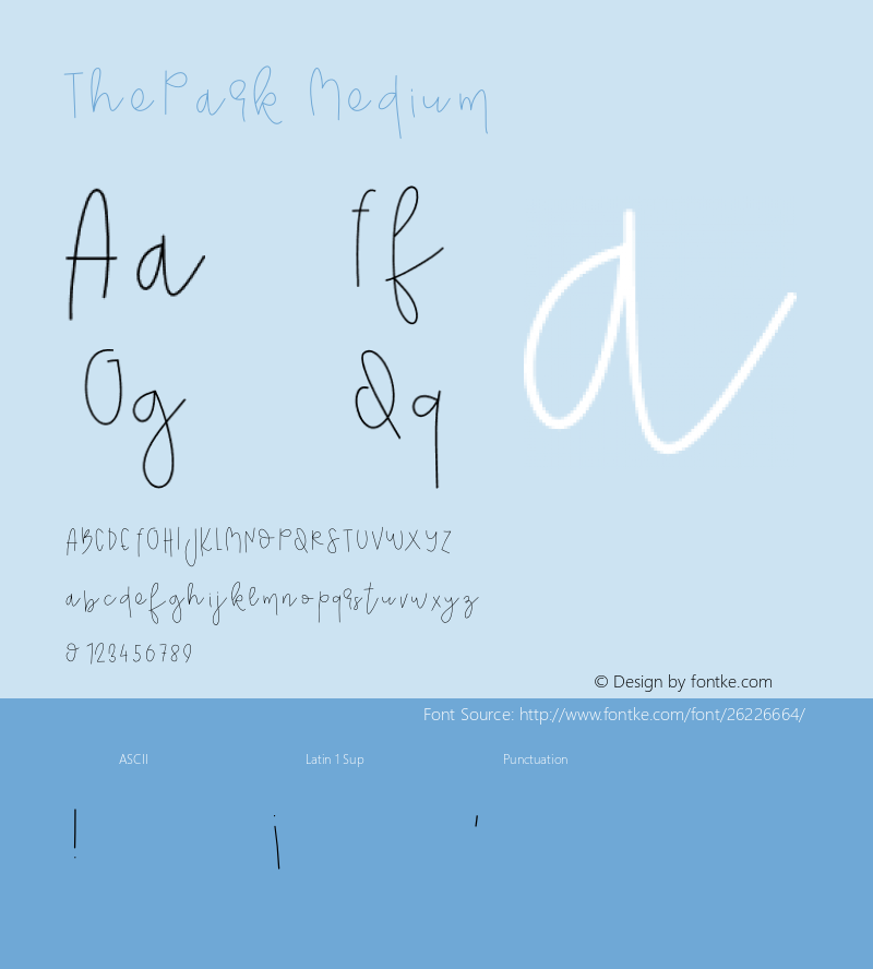 ThePark Version 001.000 Font Sample