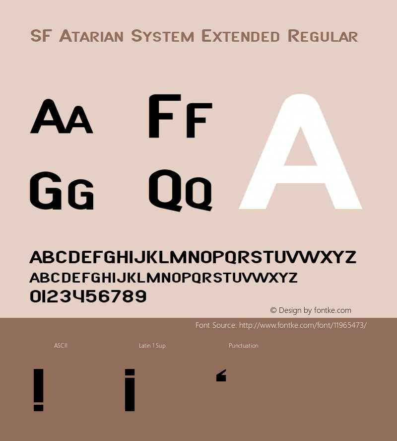 SF Atarian System Extended Regular ver 1.0; 1999. Freeware. Font Sample