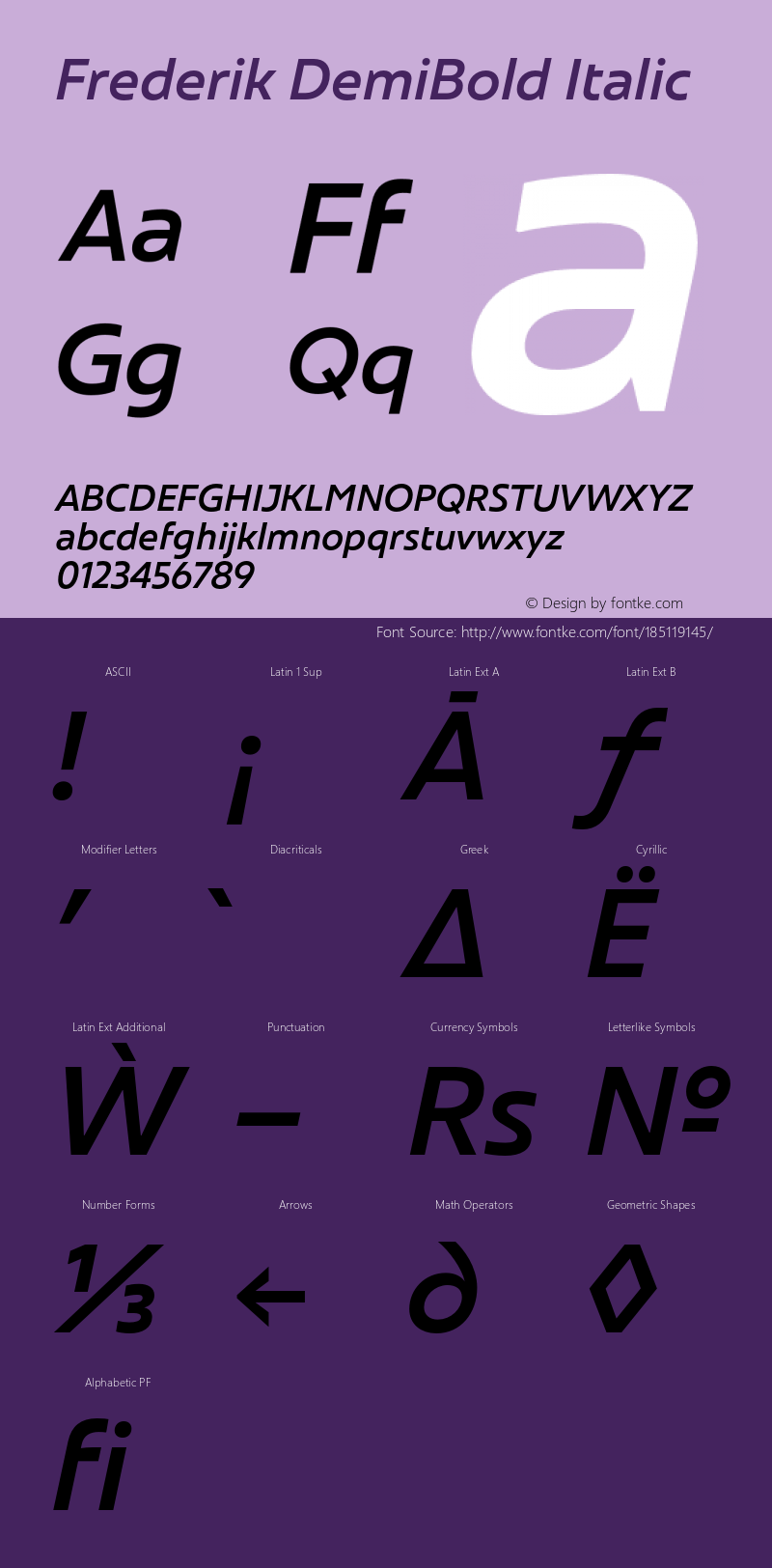 Frederik DemiBold Italic Version 001.000 February 2019图片样张