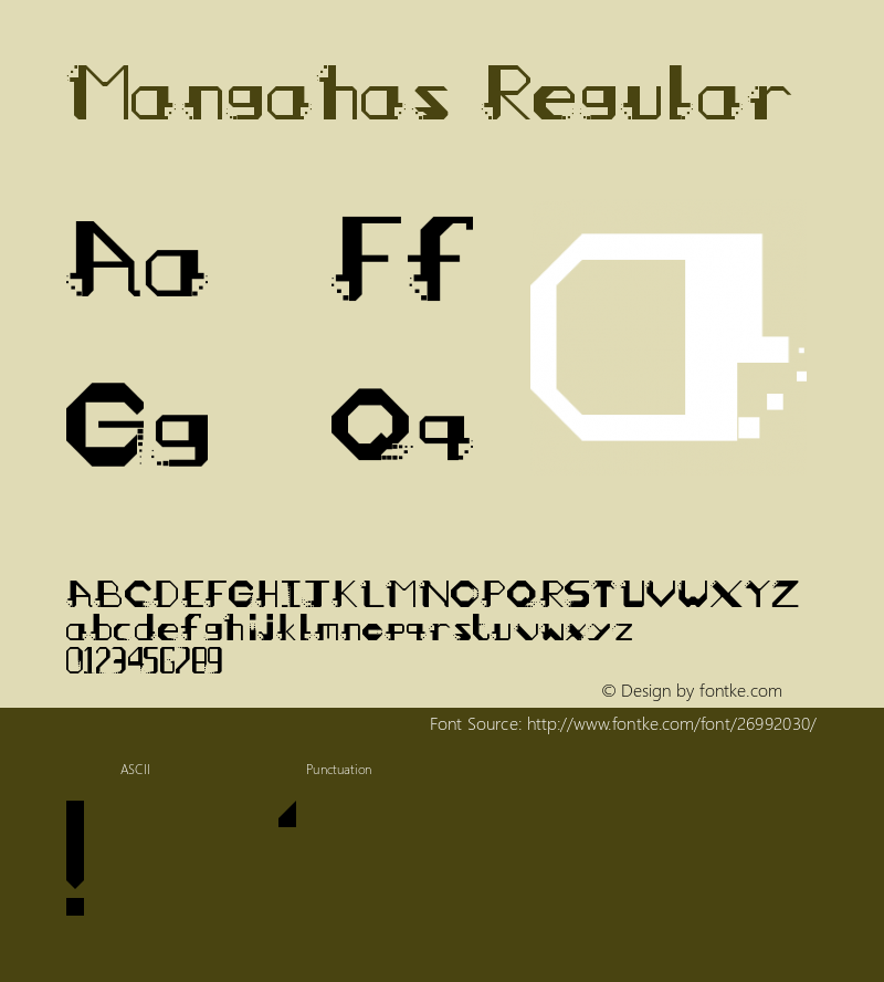 Mangahas Regular Version 1.0 Font Sample
