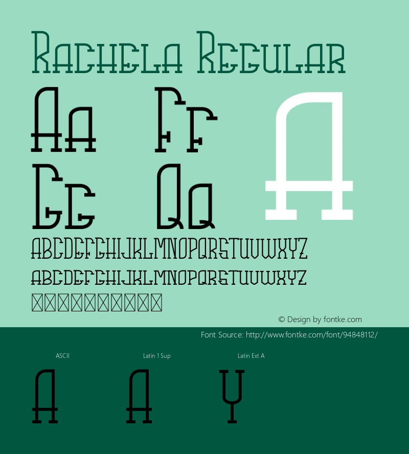 Rachela Version 1.001;Fontself Maker 3.5.4 Font Sample