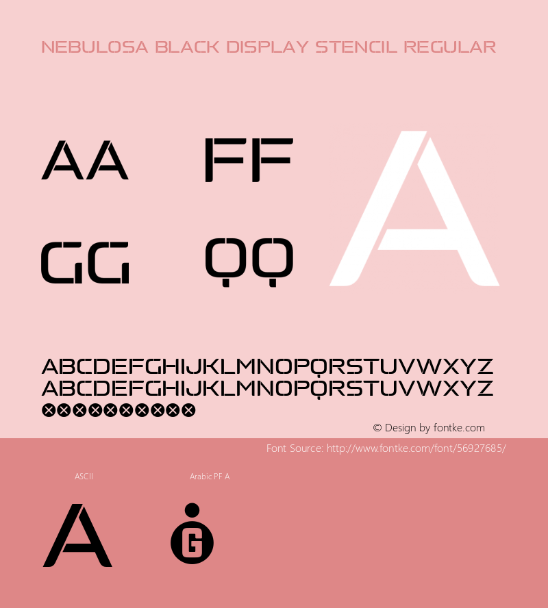 NebulosaBlackDisplayStencil Version 1.000 2019 initial release Font Sample