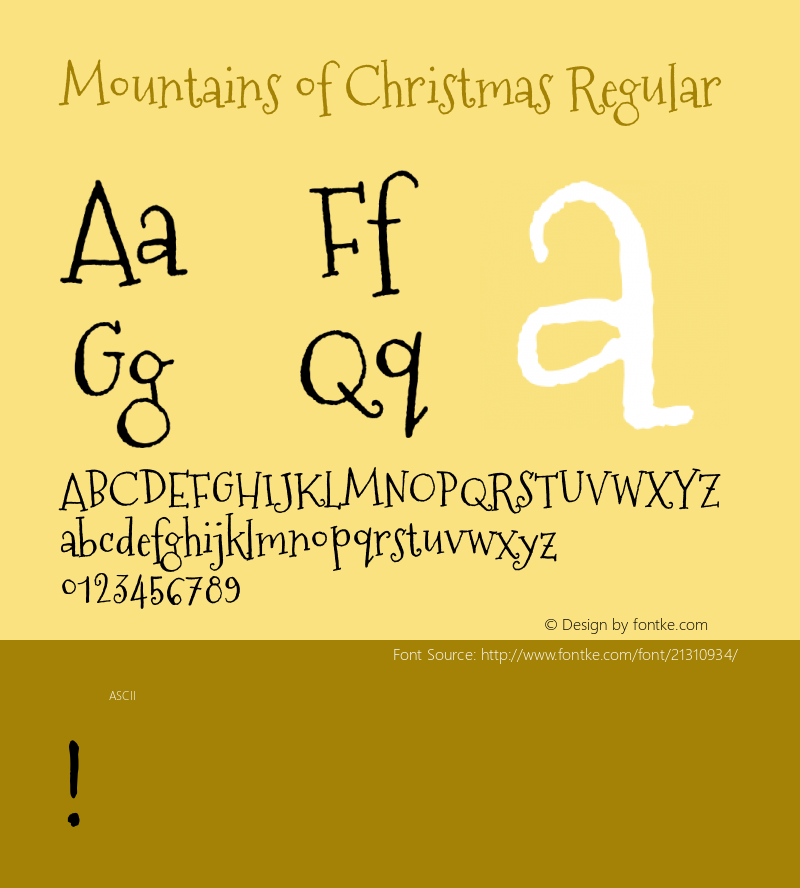 Mountains of Christmas Regular  Font Sample
