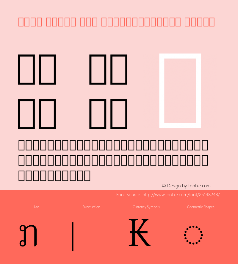 Noto Serif Lao SemiCondensed Light Version 2.000 Font Sample