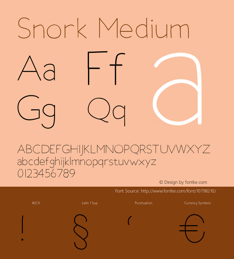 Snork Medium Version 001.000 Font Sample