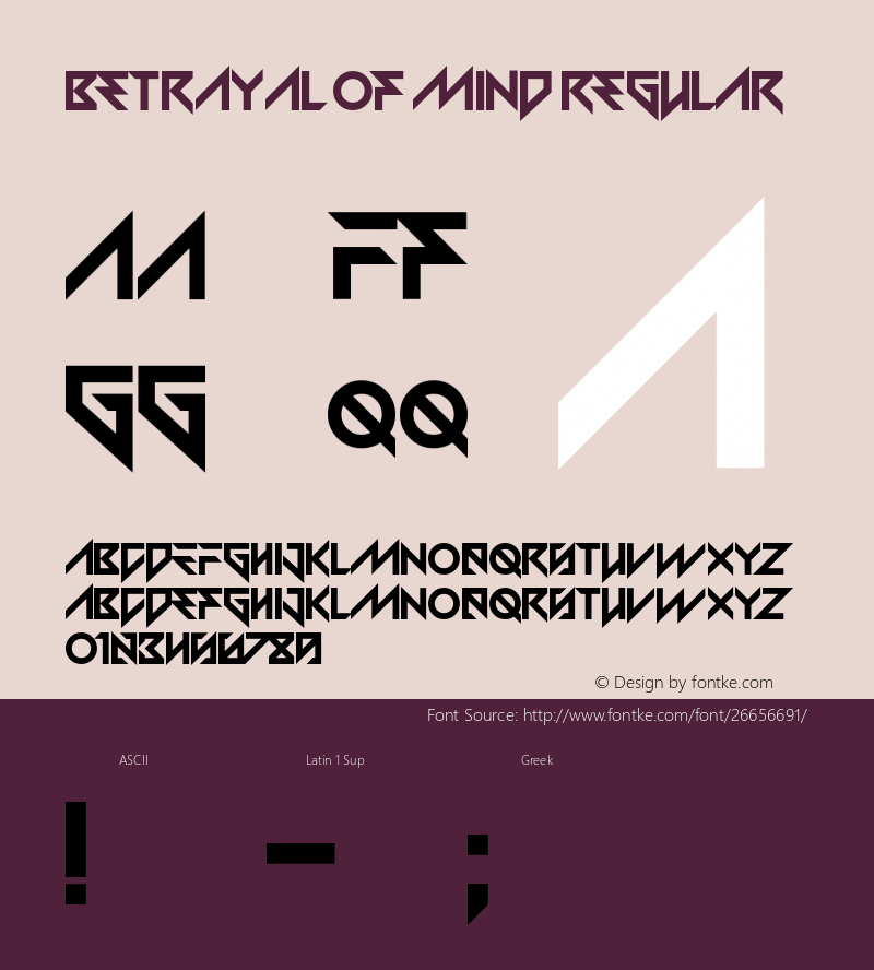 BetrayalofMind Version 1.00;August 20, 2018;FontCreator 11.5.0.2427 64-bit Font Sample