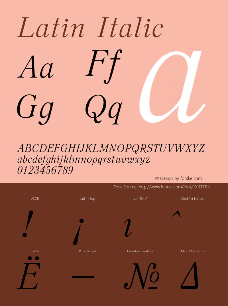 Latin Italic Version 11 - 26.07.2006 Font Sample