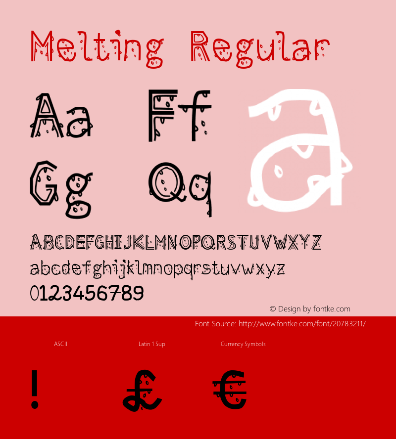 MeltingRegular Version 001.000 Font Sample