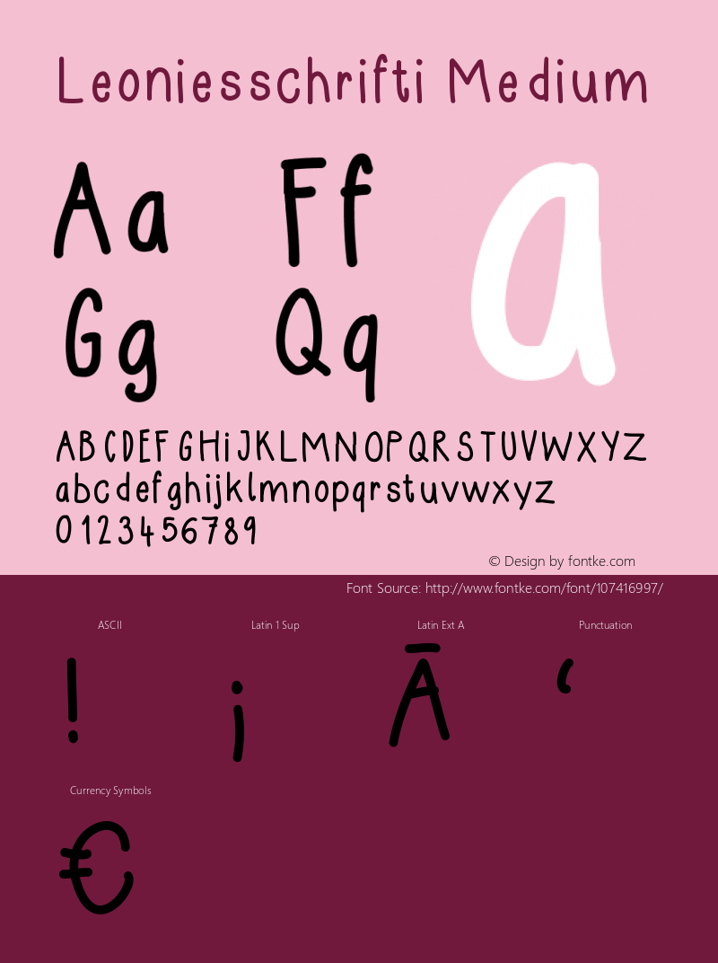 Leoniesschrifti Version 001.000 Font Sample