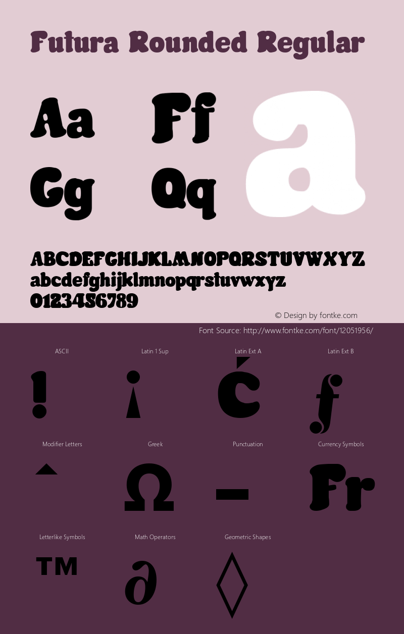 Futura Rounded Regular mfgpctt-v4.4 Dec 10 1998 Font Sample