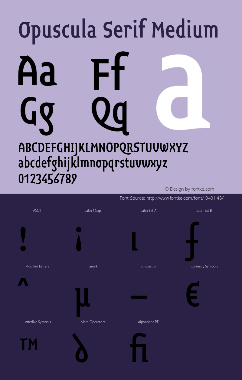 Opuscula Serif Medium 1.51 Font Sample