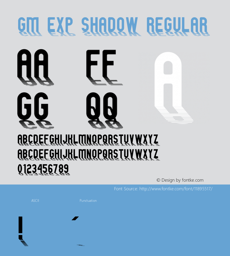 GM Exp Shadow Regular 1 Font Sample