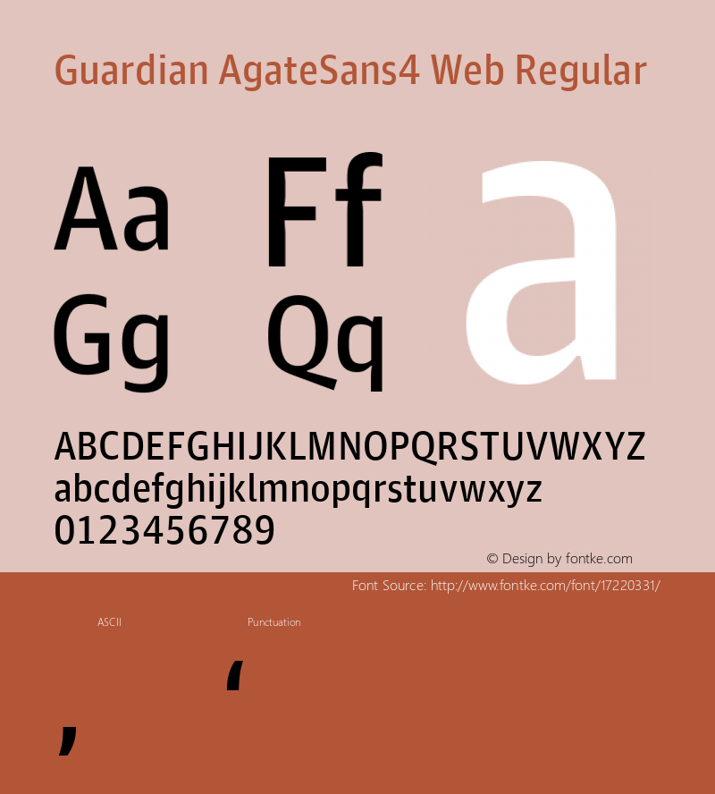 Guardian AgateSans4 Web Regular Version 001.002 2011 Font Sample