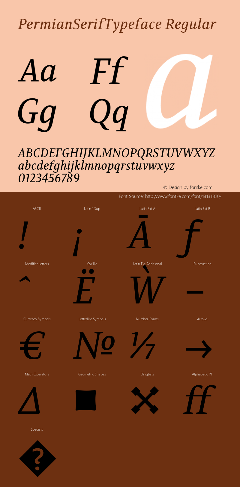 PermianSerifTypeface Regular Version 1.000 Font Sample