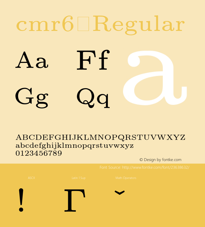 cmr6 0.0 Font Sample