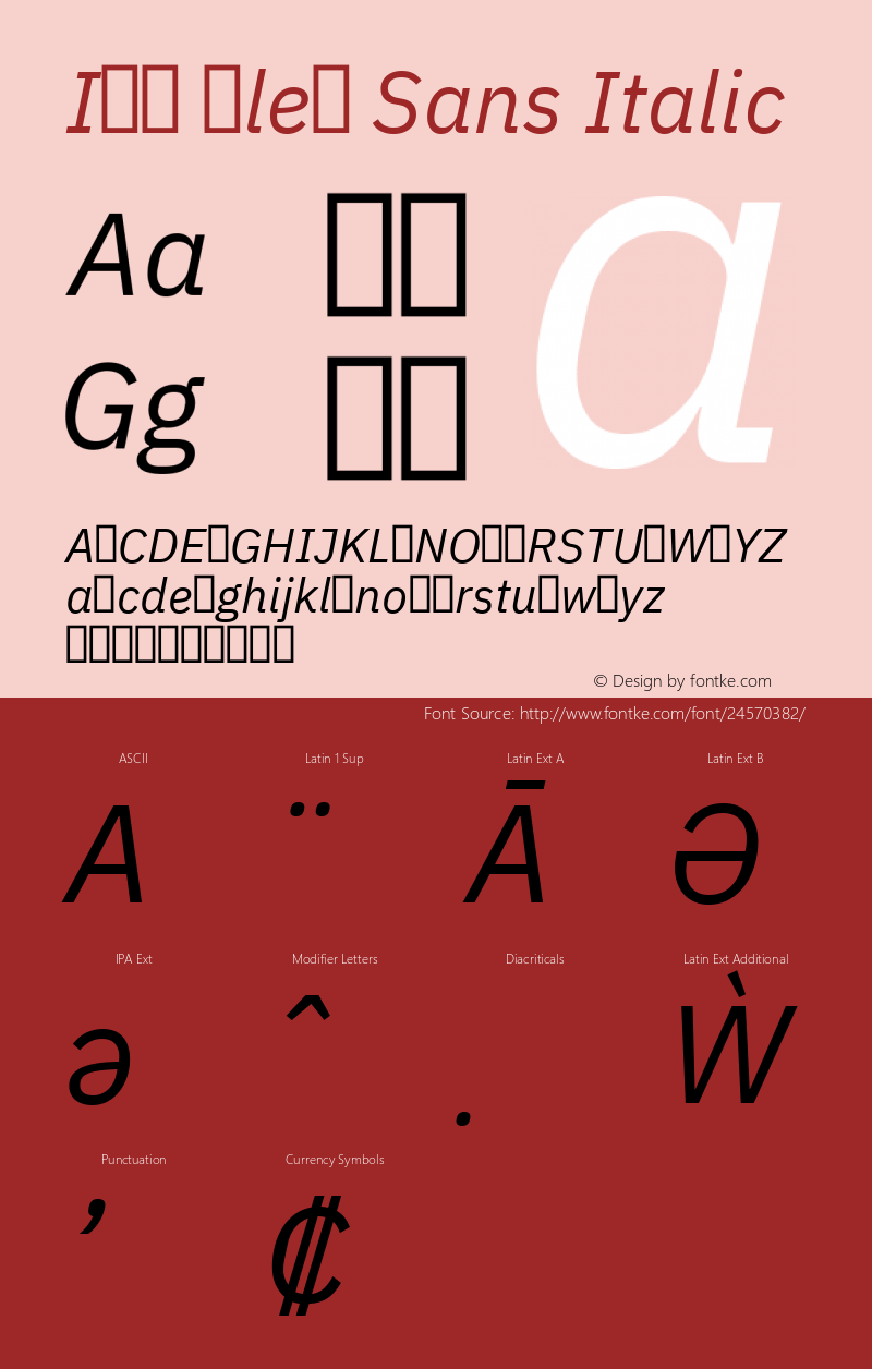 IBM Plex Sans Italic Version 1.002 Font Sample