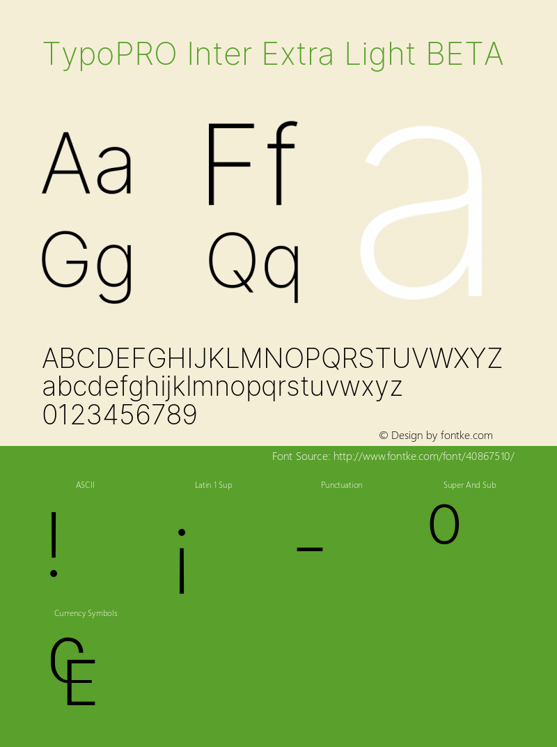 TypoPRO Inter Extra Light BETA Version 3.009;git-2c0637eac Font Sample