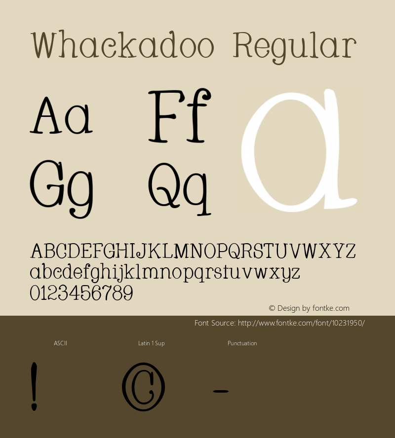 Whackadoo Regular 1.00z Font Sample