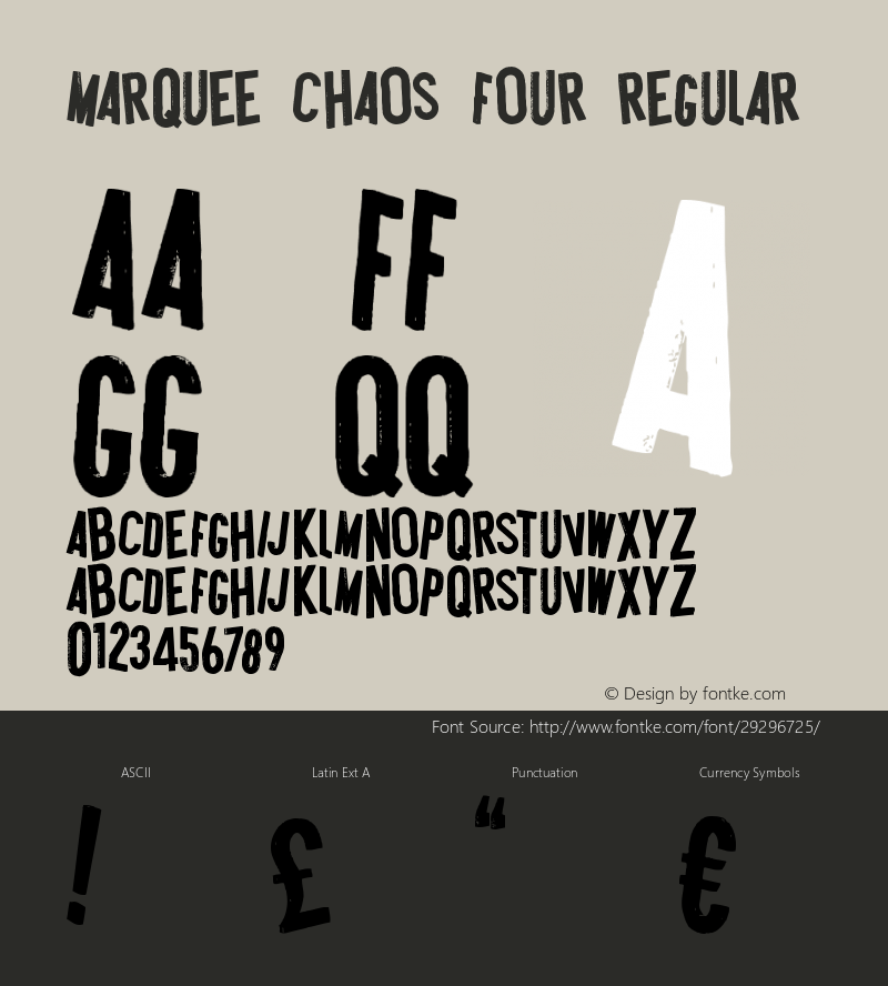 Marquee Chaos Four Version 1.000 Font Sample