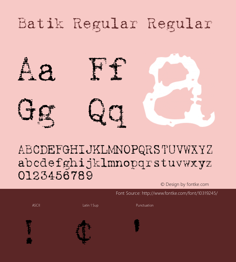 Batik Regular Regular Batik Regular Font Sample