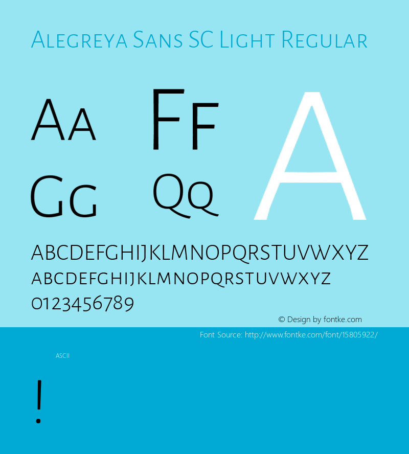 Alegreya Sans SC Light Regular Version 1.000;PS 001.000;hotconv 1.0.70;makeotf.lib2.5.58329 DEVELOPMENT; ttfautohint (v1.4.1) Font Sample