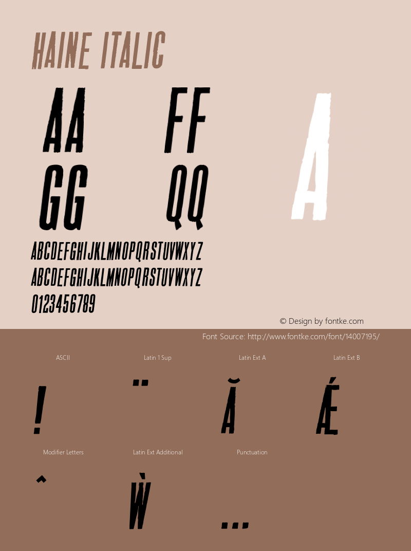 HAINE Italic 1.000 Font Sample