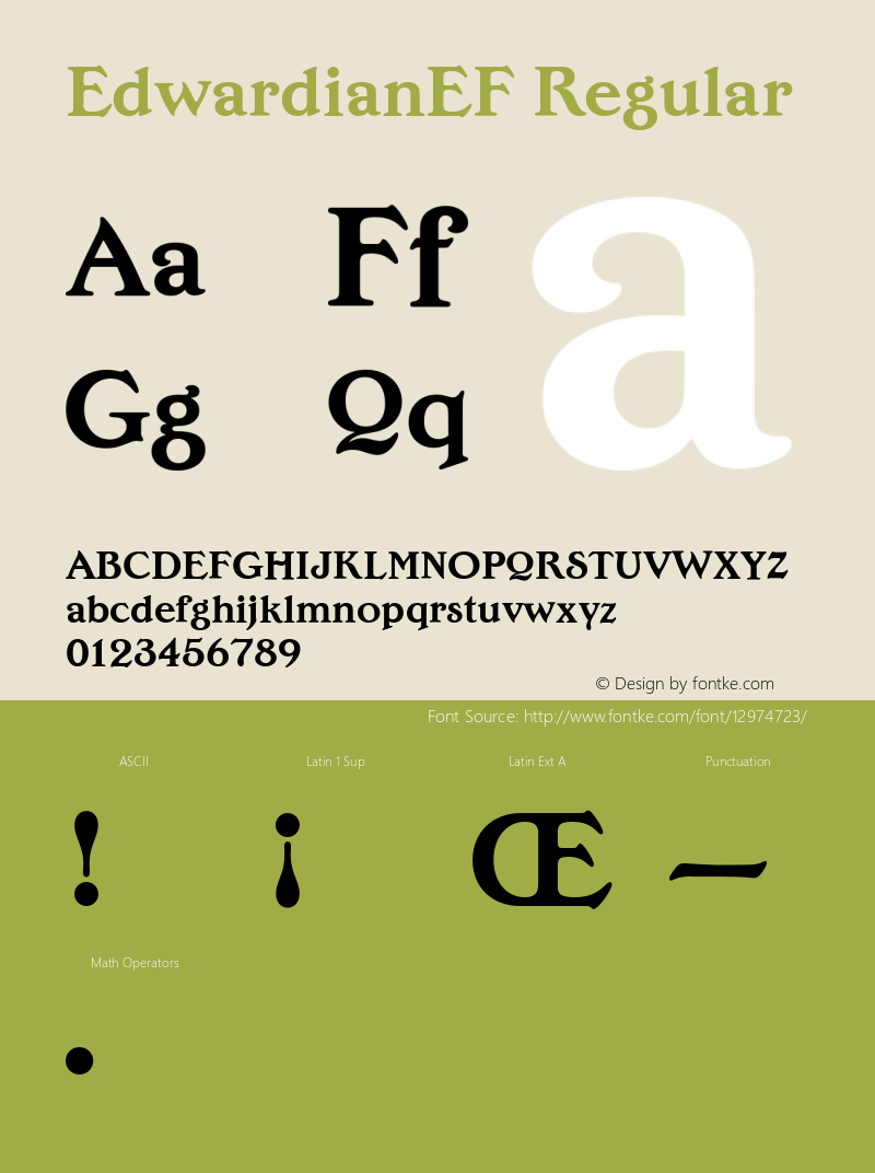 EdwardianEF Regular 001.000 Font Sample