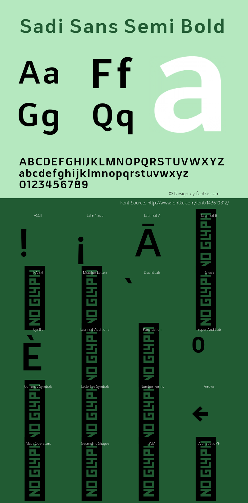 Sadi Sans Semi Bold 1.000 Font Sample