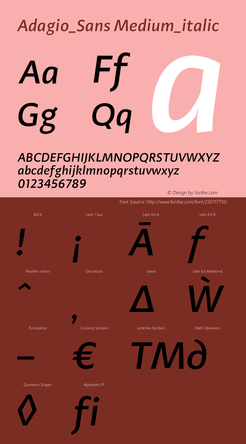 Adagio_Sans Medium_italic Version 1.000;PS 001.000;hotconv 1.0.70;makeotf.lib2.5.58329图片样张